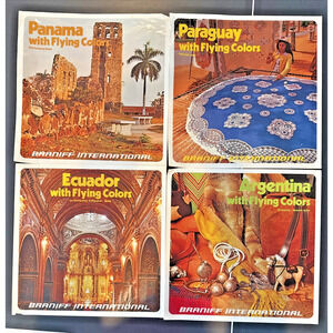 Braniff International Airlines Posters 1970s Panama Argentina Paraguay Ecuador